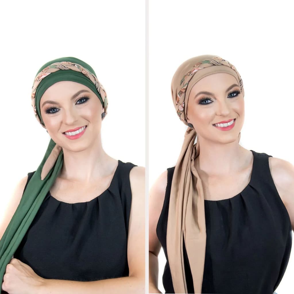 Kit 2 Turbantes Lenços Quimioterapia com 1 Tiara Acessório