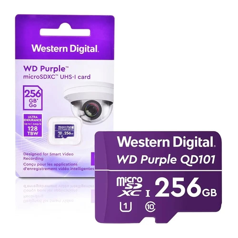 Cartao de Memória MicroSD 256GB WD Purple SC Ultra Endurance - WDD256G1P0C - Original e Lacrado