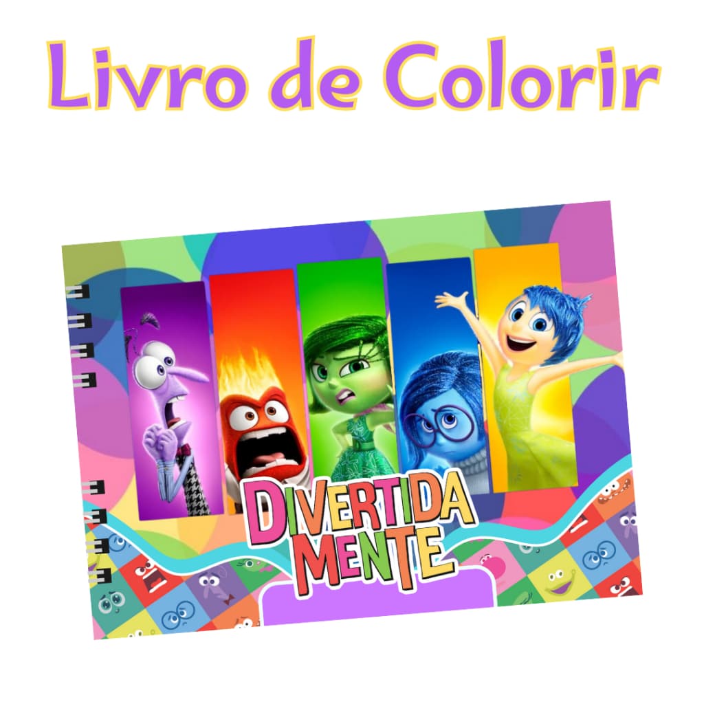 Livro de Colorir DIVERTIDAMENTE 2 Capa Dura e Folha GROSSA 50 Páginas / PROMOÇÃO