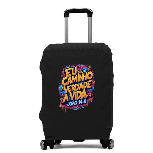 Capa Protetora Para Mala De Viagem Estampada Gospel 10kg a 23kg tecido canelado