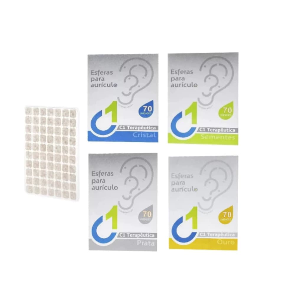 Ponto Auriculoterapia Cristal, Semente, Ouro ou Prata Auricular Micropore 350 Unid