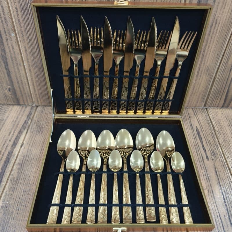 Faqueiro kit de Talheres com 24 peças em aço Inox