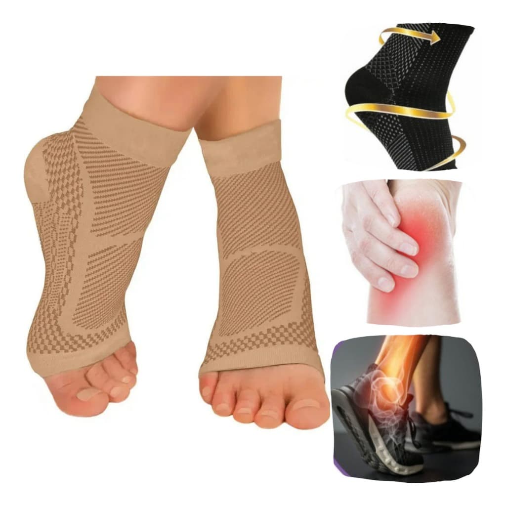 Tornozeleira Ortopédica PAR Meia de Compressão Estabilizadora auxilia na Circulação Unissex Calcanhar