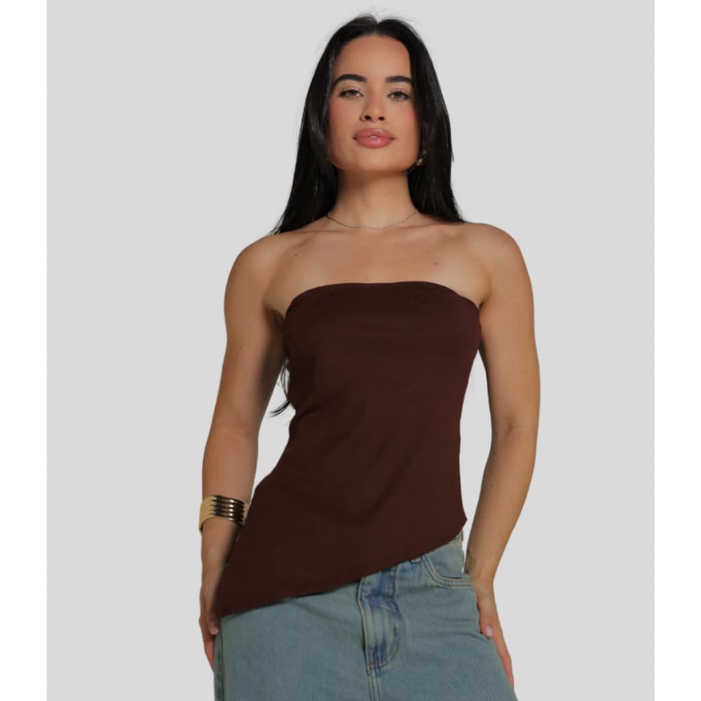 Blusa Feminina Tomara Que Caia Assimétrica Com Bojo O Ponto Alto Da Moda Moderna