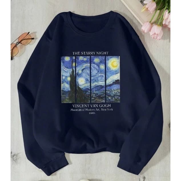 Moletom Feminino e Masculino Obra de Van Gogh Casaco Unissex Blusa de Frio Moda Inverno