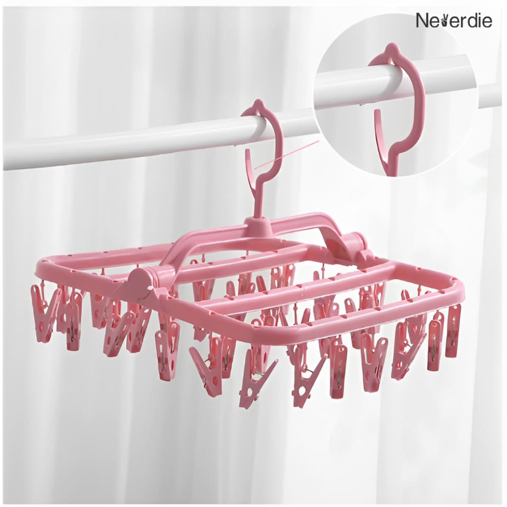 Varal Calcinha Meia Cueca Peça Intima com 32 Prendedores Reforçado Envio Imediato