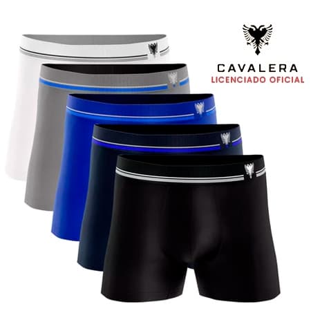Kit 5 Cuecas Boxer Cavalera Sem Costura Poliamida Original