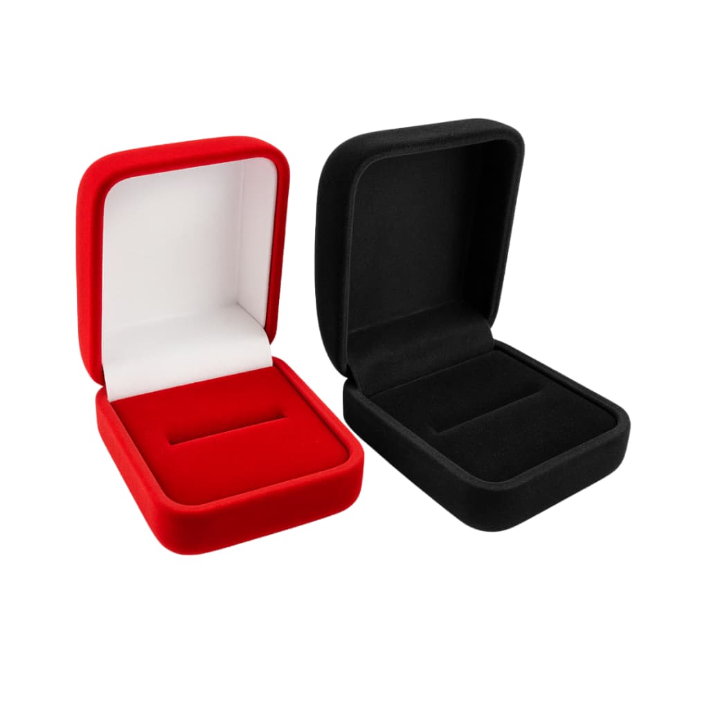 Caixinha Estojo de Veludo Tradicional 1 Fenda para Anél Solitário 1 unidade (2R)