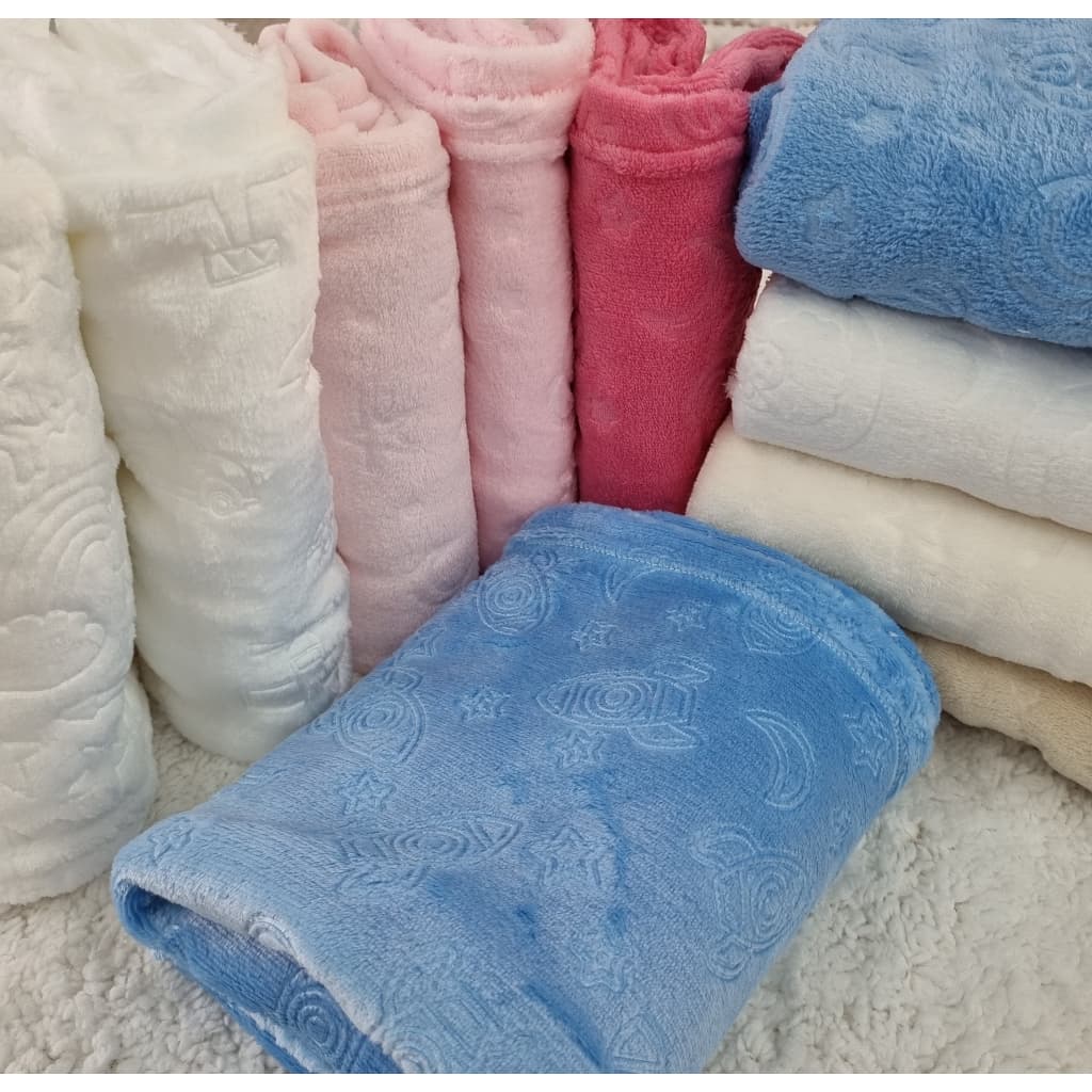 kit com 2 Mantas 3D Para Bebe Cobertor Menina Menino Alto Relevo  Mantinha Personalizada Maternidade