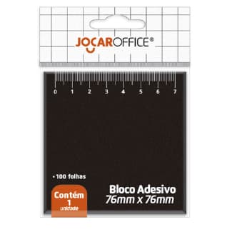 Bloco Adesivo Preto Régua 76Mmx76Mm 100 Folhas Jocar Office