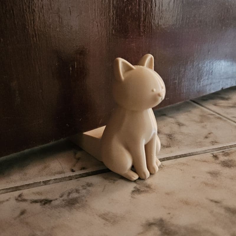 Trava Porta Gatinho - Suporte Aparador Divertido em Formato de Gato | Cunha/ Calço Antivento