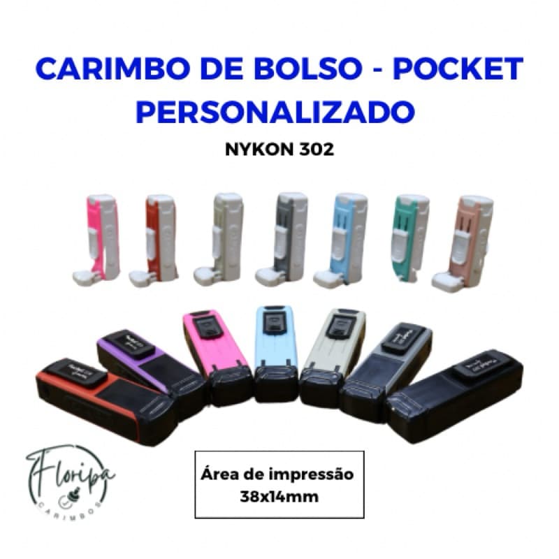 Carimbo Personalizado NYKON POCKET 302 l Modelo de Bolso l Profissional