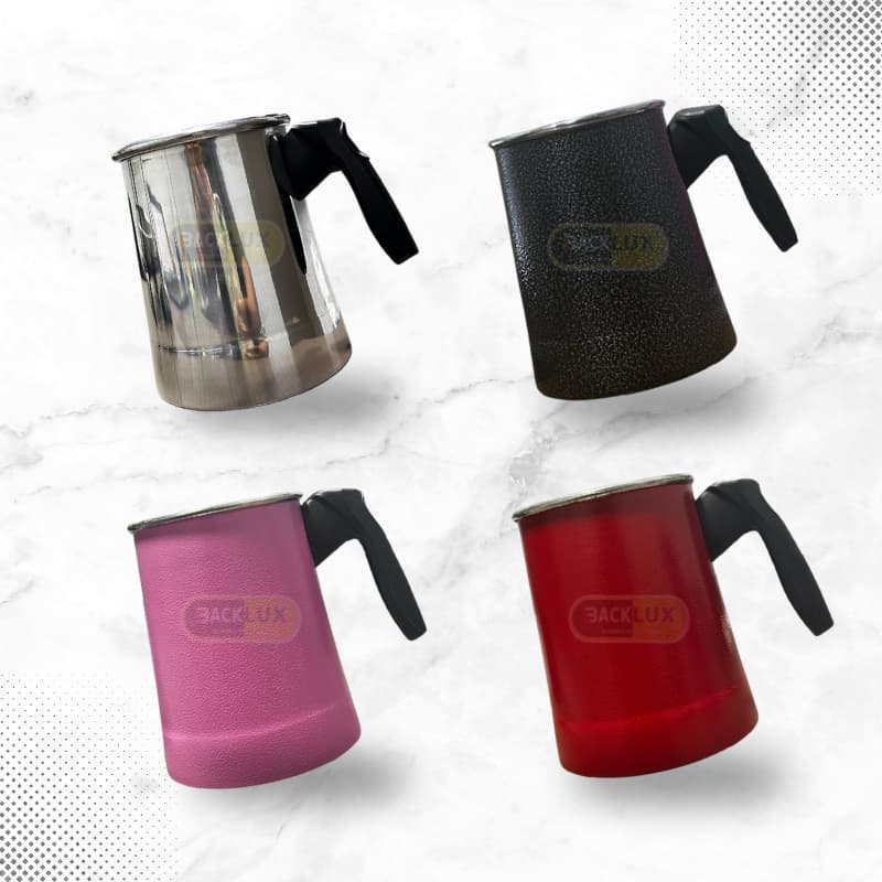 Canecão Alumínio 1,5L Fervedor de Leite Café com Cabo – 4 Cores Cozinha Casa e Bar