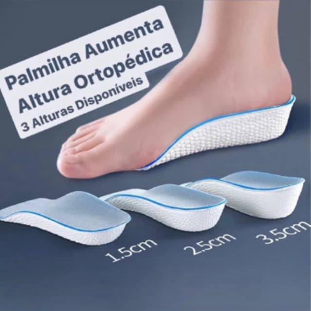 Palmilha Ortopédica Para Aumento Da Altura Calcanhar Par Confortável