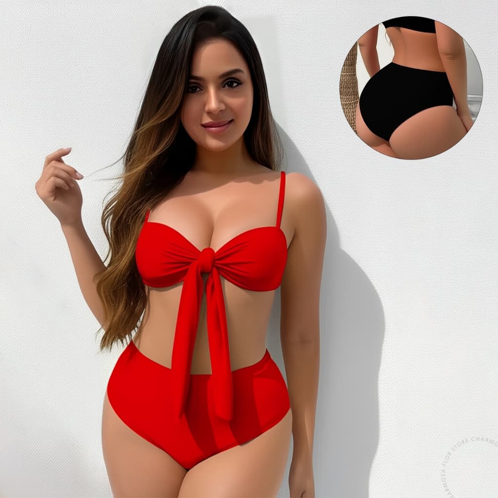 Biquíni Suquini Hot Pants Alcinha com Bojo e Forro Suplex Premium Detalhe Laço