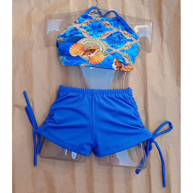 Conjunto infantil biquíni meninas praia.