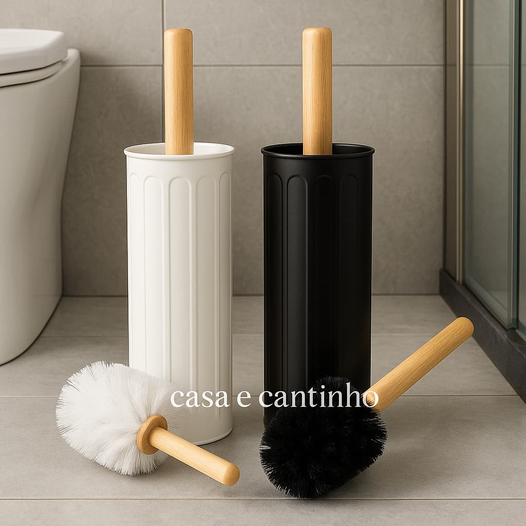 Escova Sanitária Limpeza Vaso Sanitário Privada Moderna Multiuso Higiênica Aço Inox C/ Suporte