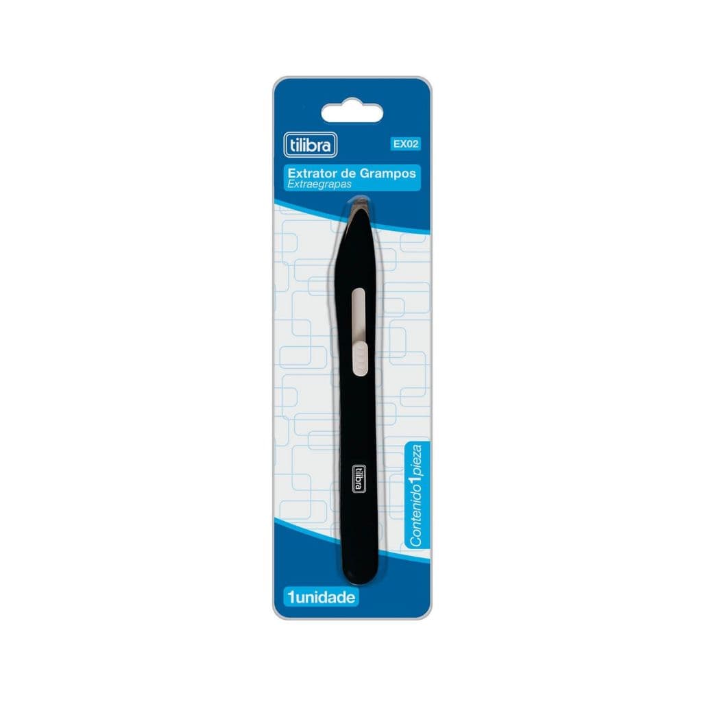 Extrator de Grampo Espátula Preto EX02 - Tilibra