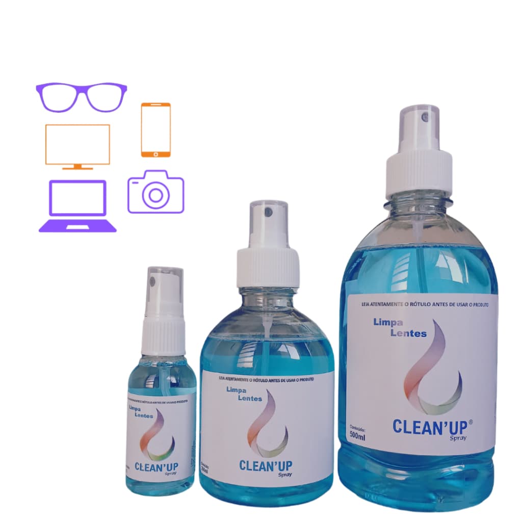 Limpa Lentes Clean`Up 50ml, 250ml, 500ml  Para Óculos Celular Computador Tablet