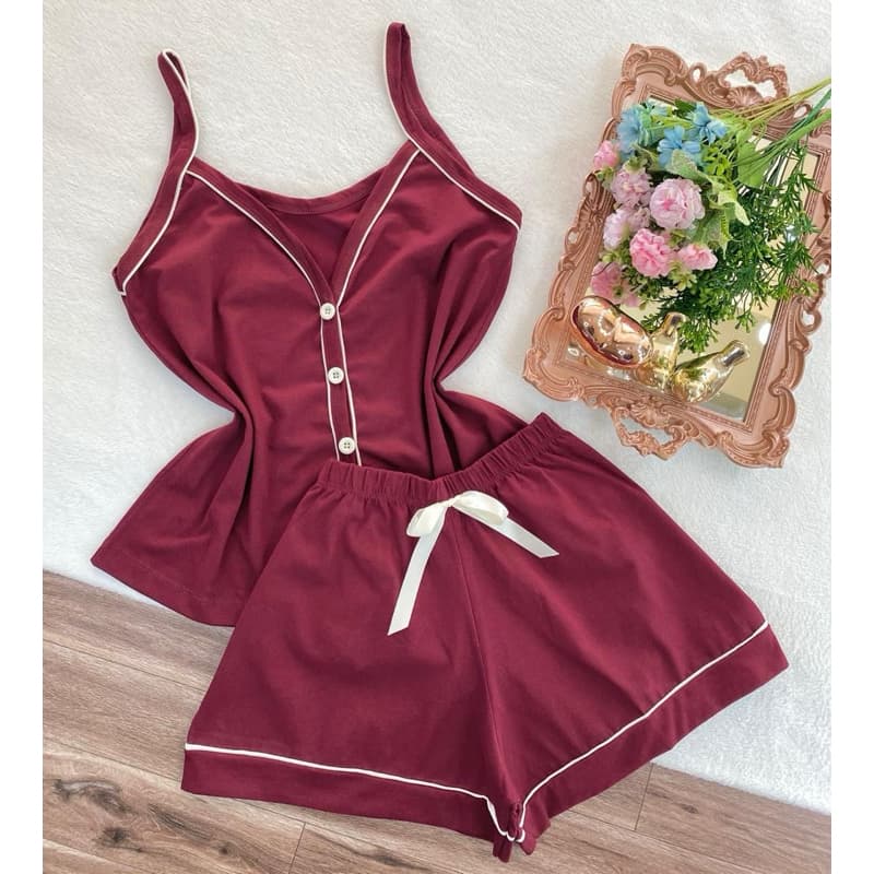 baby doll 100 % algodão , babi dol com botao, pijama feminino, short doll  (Gabi)