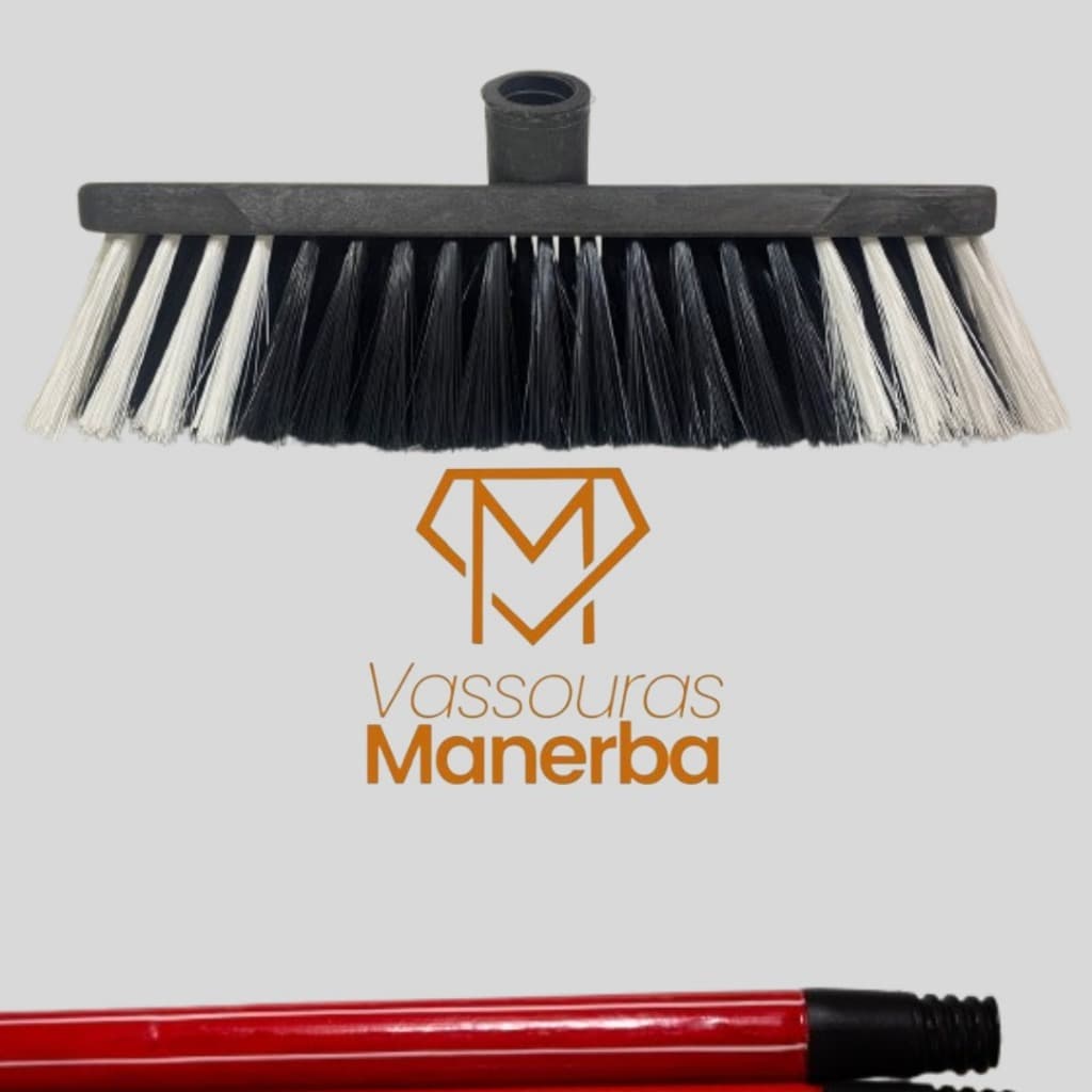 VASSOURA VERONA TOP 30CM COM CABO LISTRADO