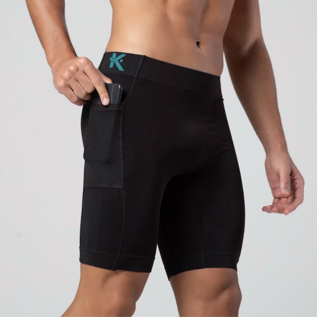 Bermuda Térmica Masculina com Bolso sem Costura Anti Assadura Short Térmico Esportivo