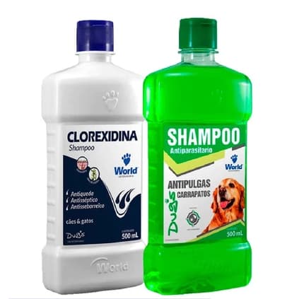 Shampoo Clorexidina ou Shampoo Antiparasitário Cães - 500mL