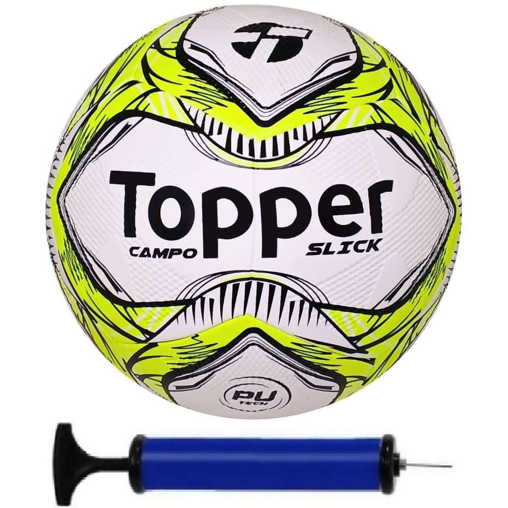 Bola Futebol Campo Oficial Topper + bomba de ar
