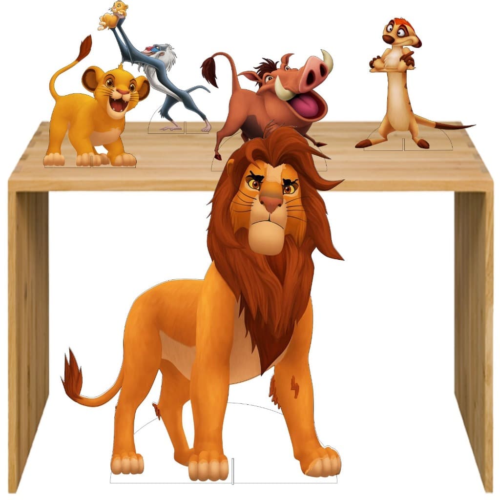 Kit Display Tema Rei Leão 5 Peças Totens