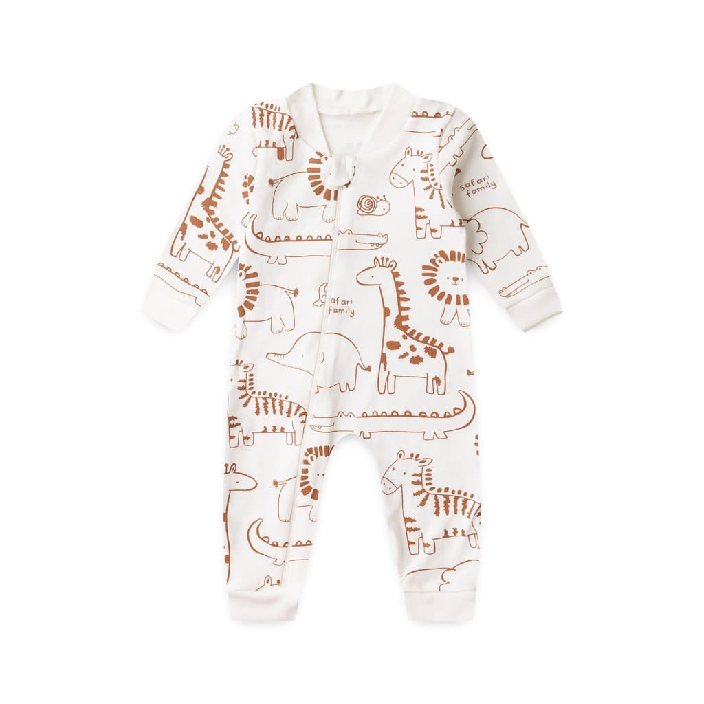 Macacão Bebê Unissex Suedine Estampado com Zíper (RN/P/M/G)