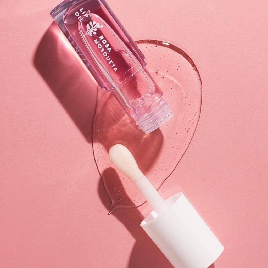 Lip Oil Gloss Labial Rosa Mosqueta Vegano – Hidratação Intensa e Natural Fenzza