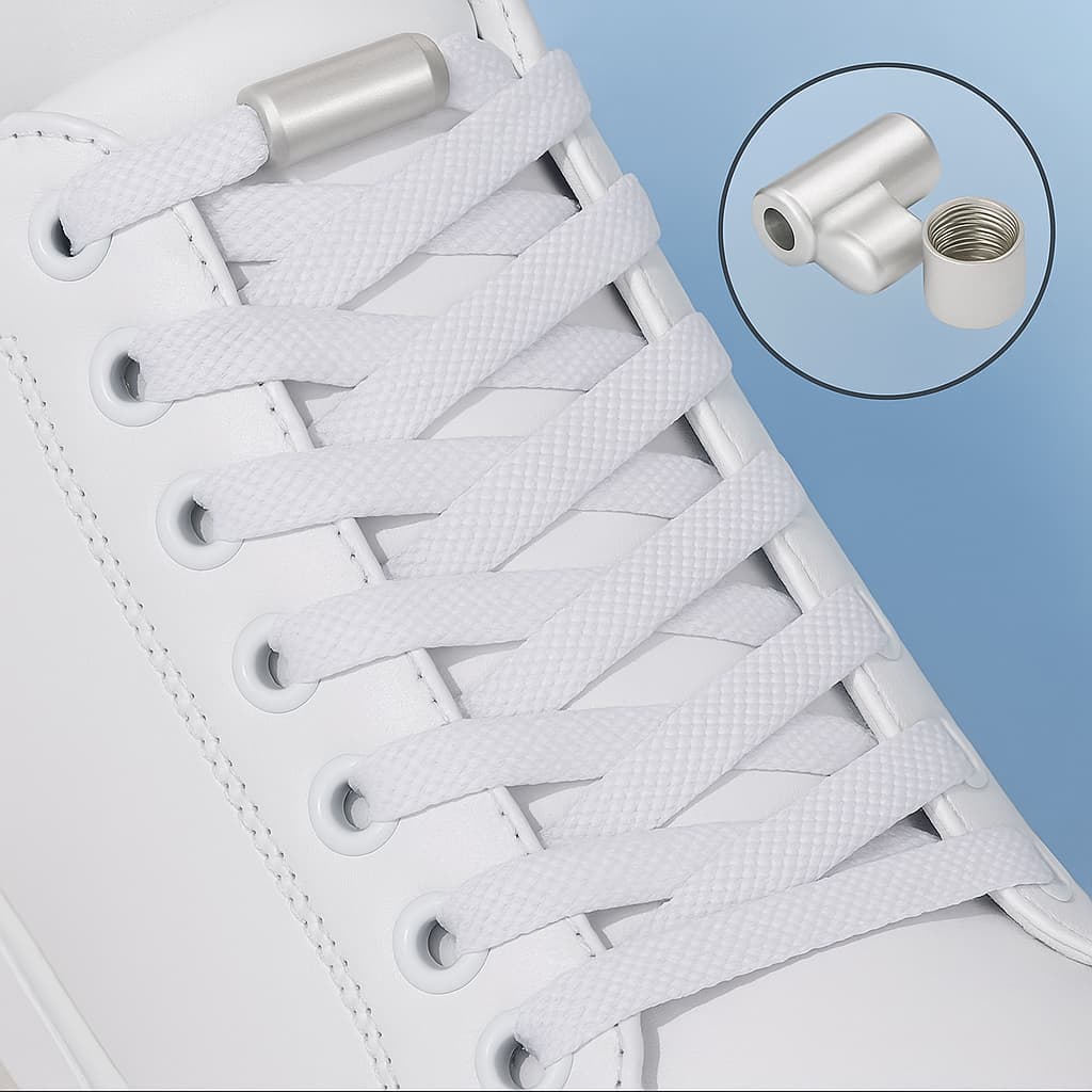 Cadarço elástico que não precisam amarrar com fecho rosca colorido