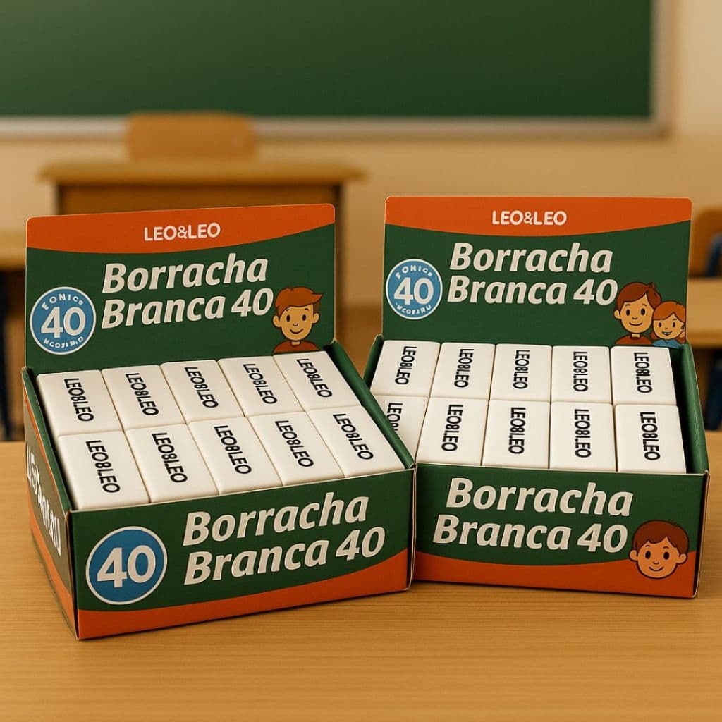 Kit Borracha Branca Escolar Tamanho 40 C/40Un Leo&leo Atacado