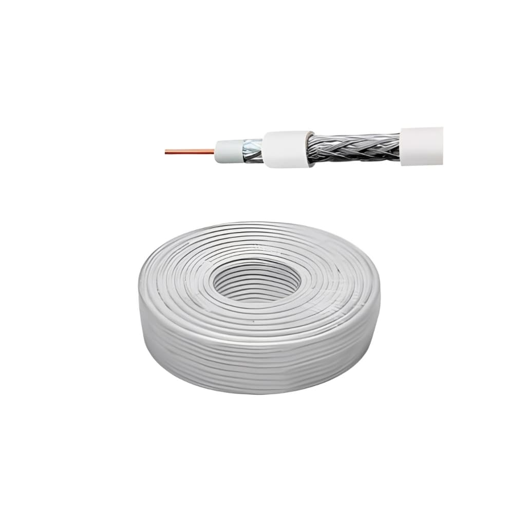 Cabo Coaxial Rgc-59 Branco 67% Malha Trançado 100mts Cabel