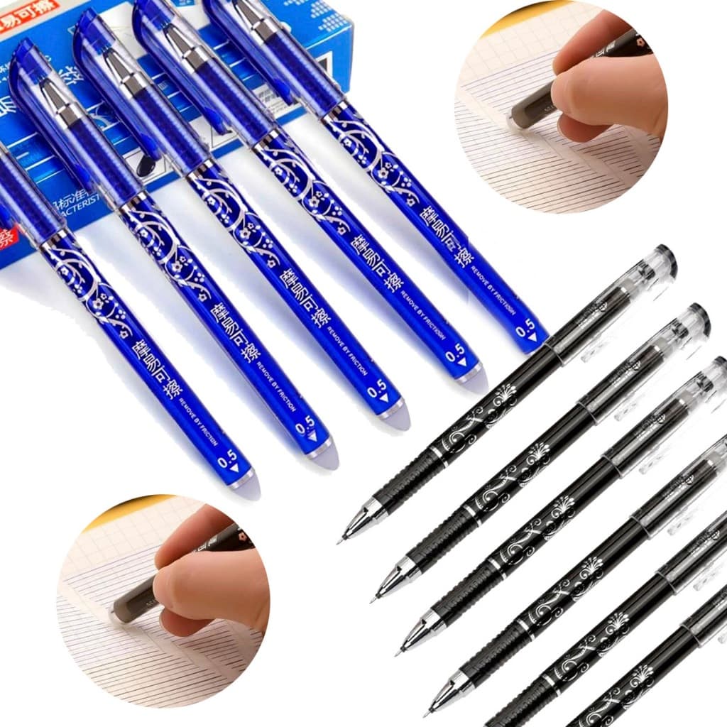 Caneta Apagável De Tinta Azul e de Tinta preta 0,35 Mm Caneta De Gel Apagável