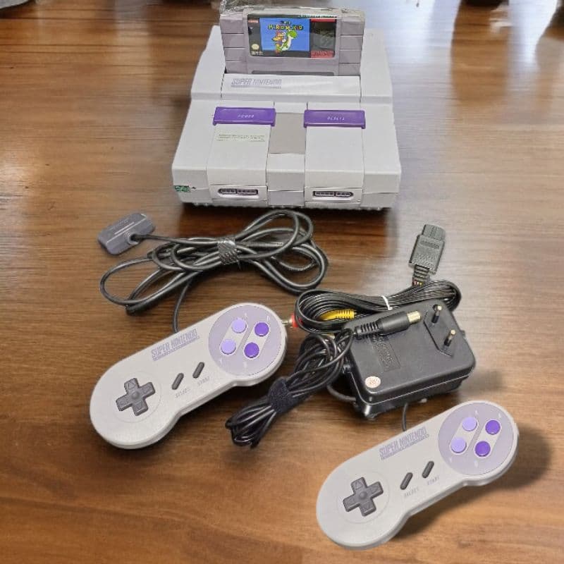 Super Nintendo original  + 2 Controles originais - Super Mario World - Snes - Super Nintendo Fat