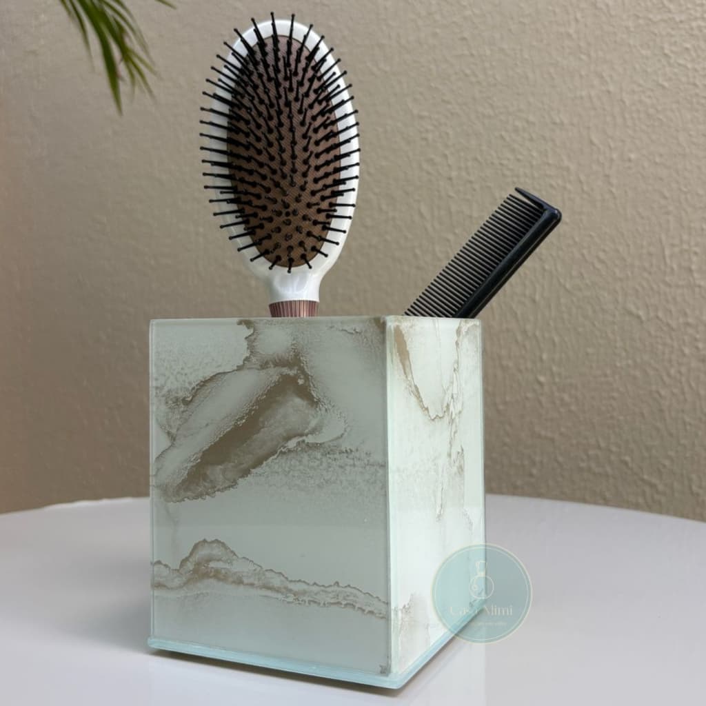 Porta Pente/ Escova De Cabelo Efeito Mármore Decorativo Banheiro Suporte Organizador