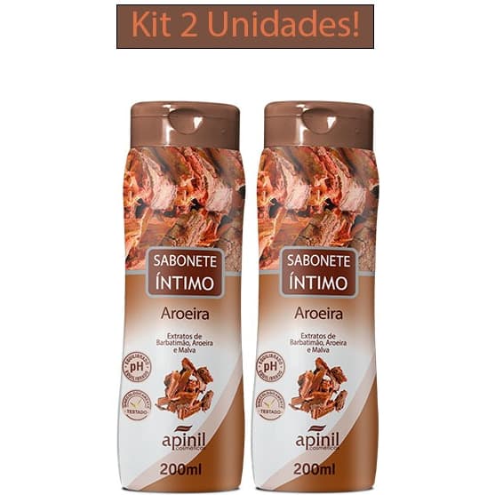 KIT 2 Unidades Sabonetes Íntimos AROEIRA 200mL APINIL