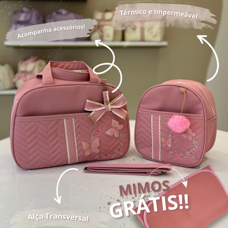 Kit Bolsa Maternidade  Menina Borboleta