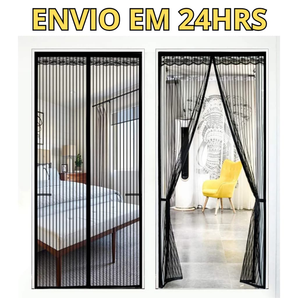 Rede Mosquiteira Tela Magnética Porta Fácil Instalação Imãs