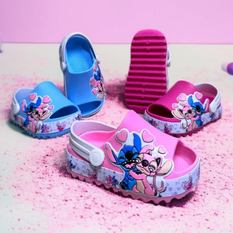 Sandália Babuche Stitch Bebe Baby Stitch Macia Confortável Calce Fácil Delicada Lançamento Antiderrapante