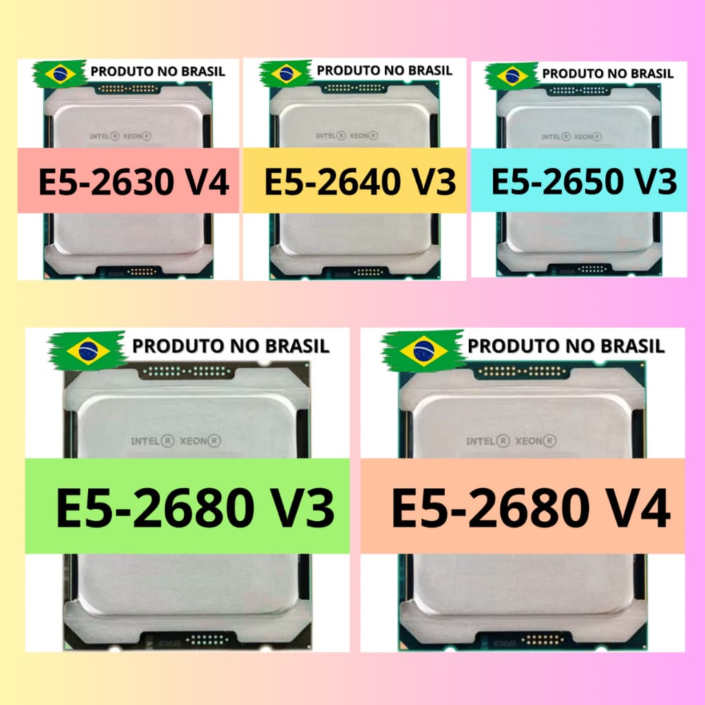 Processador Xeon E5 2620 V3 E5 2630 V4 E5 2640 V3 E5 2650 V3 E5 2680 V3 E5 2680 V4 LGA 2011 Pc Gamer