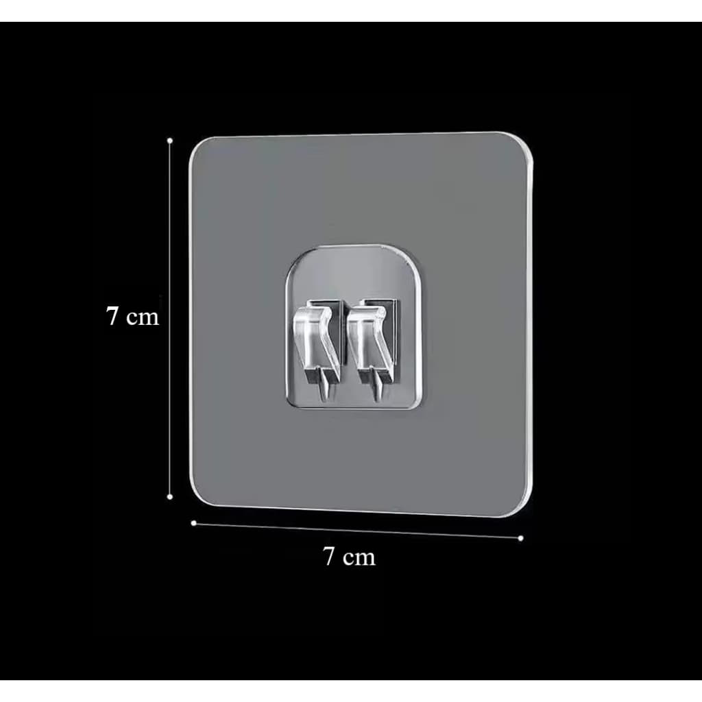 Gancho Auto-Adesivo Para Preteleita de Encaixe Transparente 7X7 cm