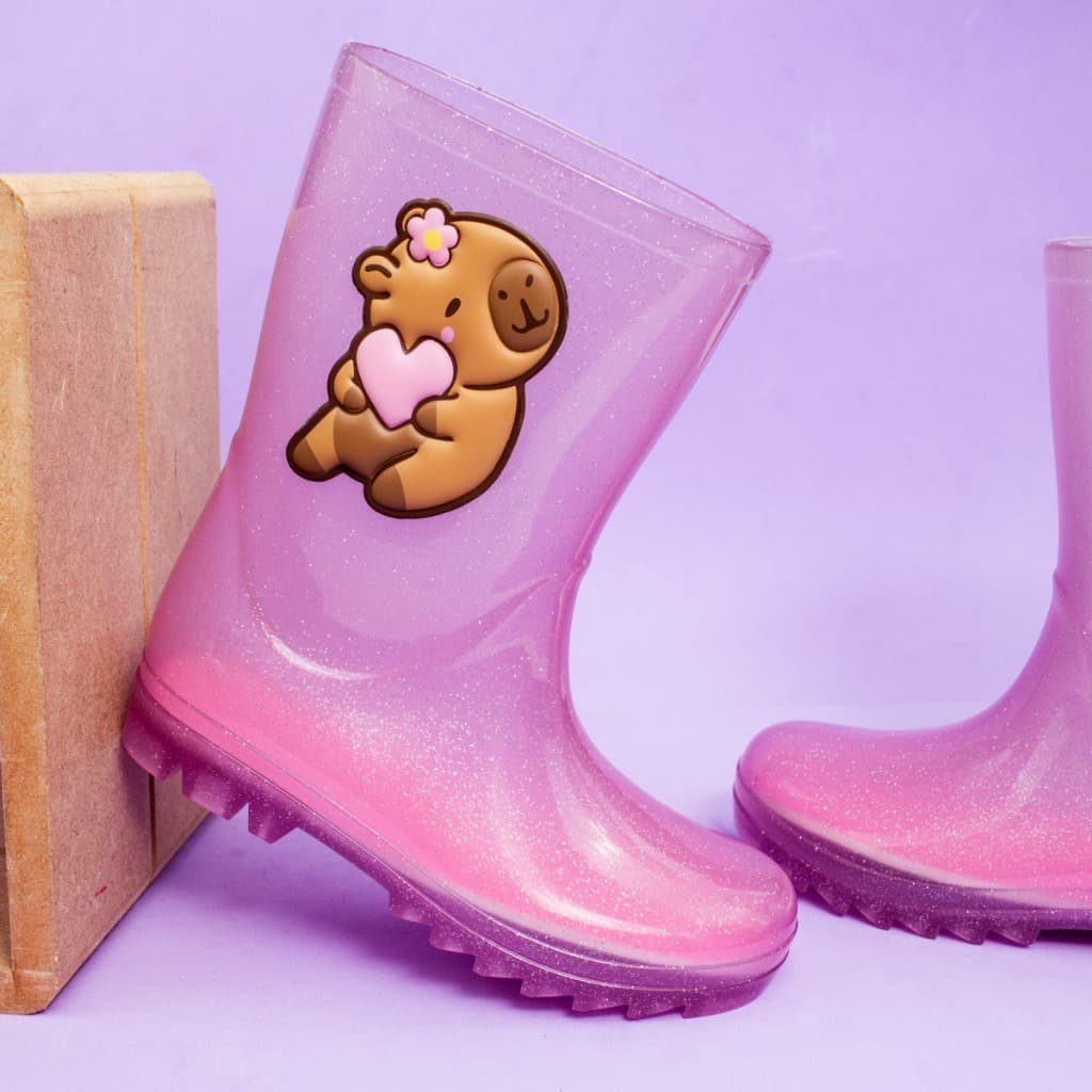 Galocha Infantil Feminina Bota Criança Capivara Confortável Blogueirinha Kids