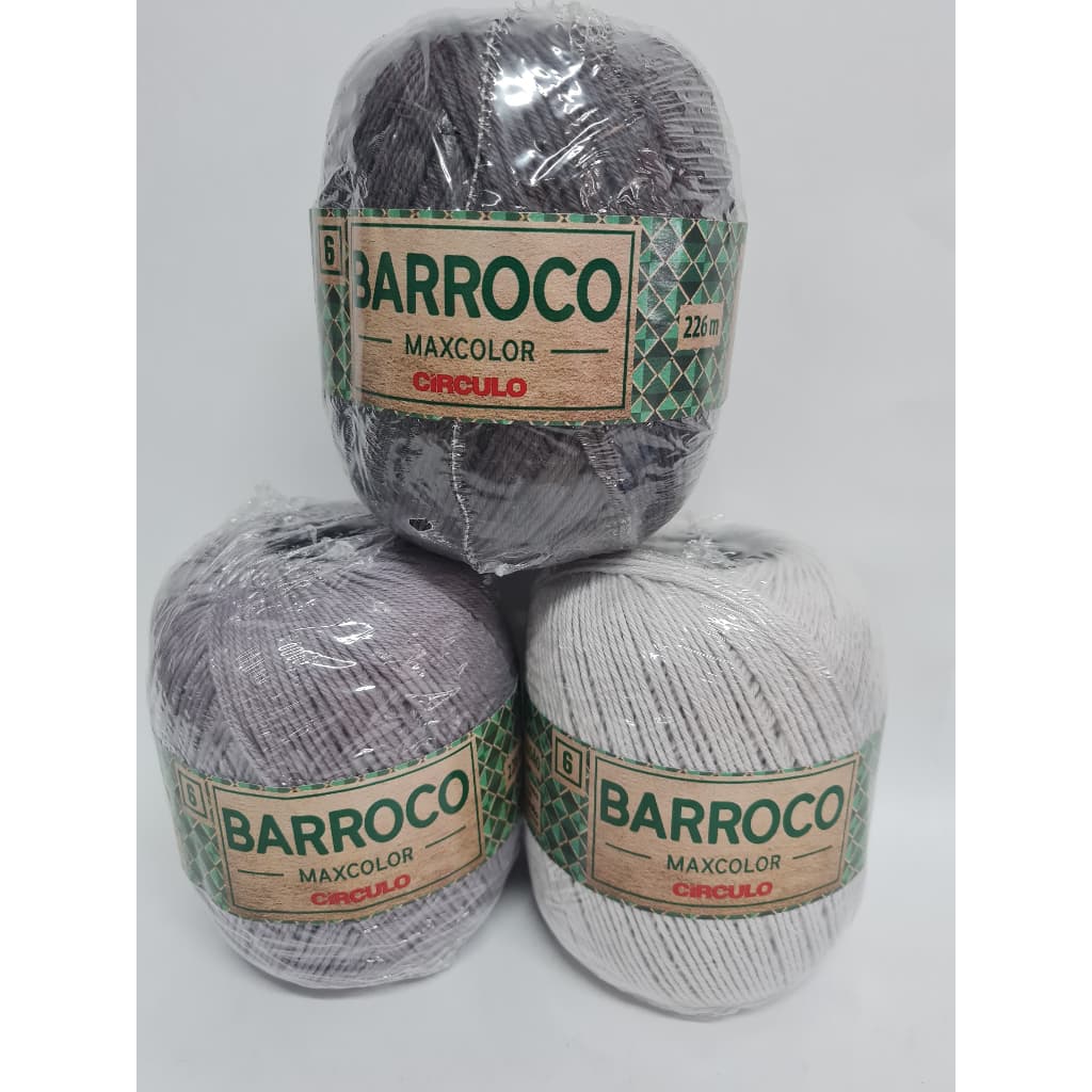 Kit 3 cores Barbante Barroco Maxcolor N6 200g - Circulo