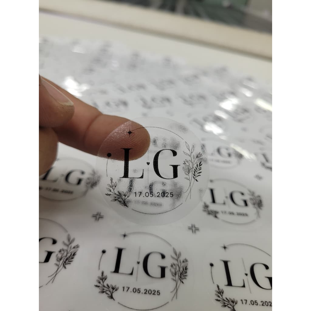 Etiqueta Transparente Personalizado Casamento, Noivos | Adesivo Casamento 50 ou 100 unidades