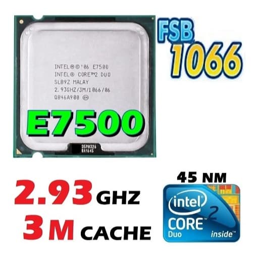 Processador Intel Core 2 Duo E7500 2.93ghz 1066mhz Lga 775