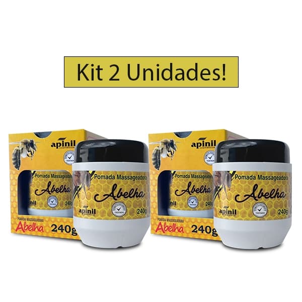 KIT 2 Unidades Pomada Massageadora ABELHA 240g APINIL