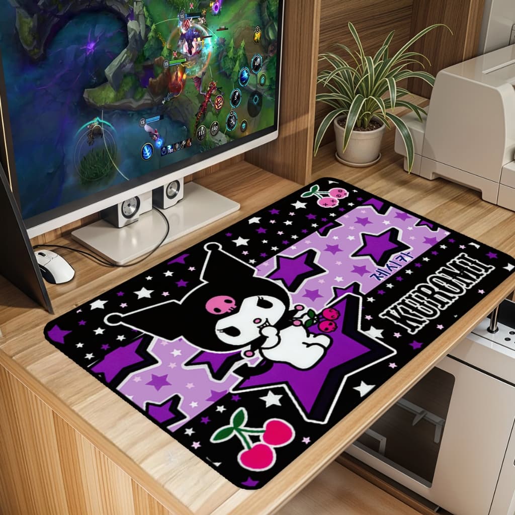 Mouse Pad Hal Kit,Kuro&Cinnamo Gamer Antiderrapante Grande 70x35 80x35 90x40 90x50cm Borda Costurada