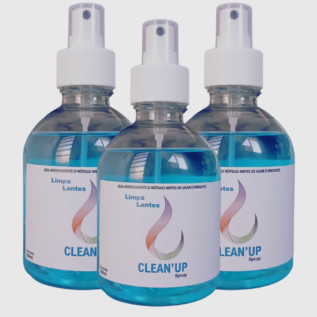 Kit Com 3 Limpa Lentes Clean`Up 250ml Para Óculos Celular Computador Tablet